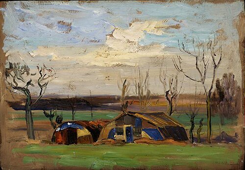 Camouflaged Nissen Huts, 1918, Maurice Galbraith Cullen