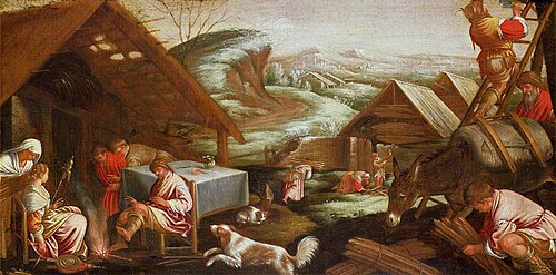 Winter Scene with Peasants, , Jacopo Bassano