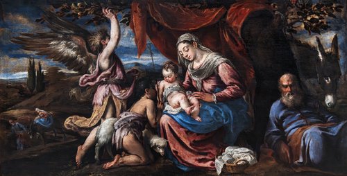 Le Repos pendant la fuite en Égypte, , Jacopo Bassano