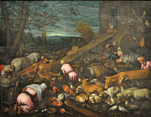Animals enter Noah's Ark, 1575, Jacopo Bassano