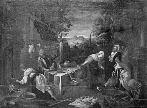 Christ with St Martha and the Virgin Mary, 1628, Jacopo Bassano