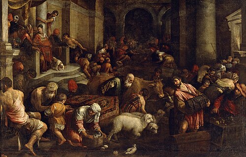 Expulsion of the Merchants from the Temple, 1568, Jacopo Bassano