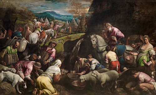 The Israelites drinking the miraculous Water, 1566, Jacopo Bassano