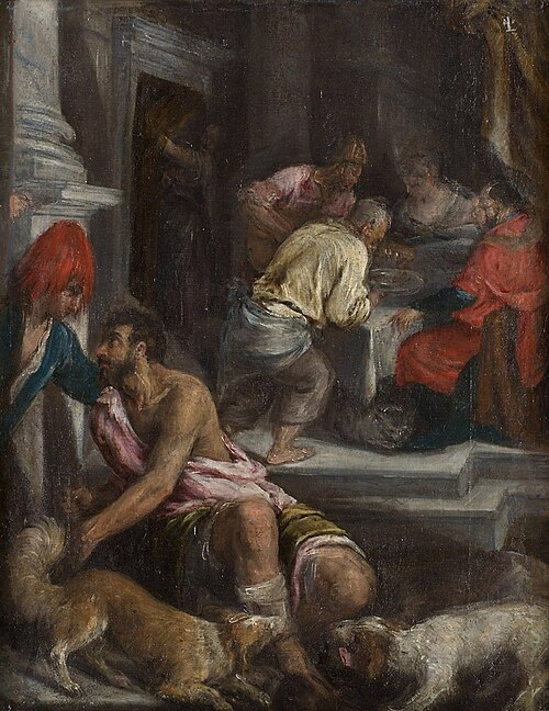 The parable of the rich man and poor Lazarus, 1559, Jacopo Bassano