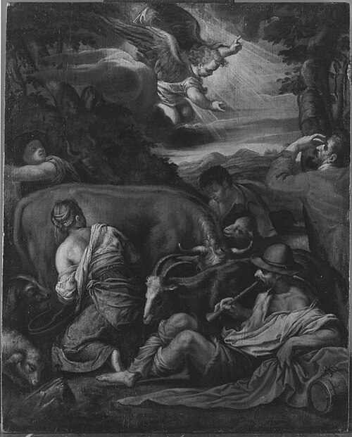 Verkündigung an die Hirten (Kopie nach), 1553, Jacopo Bassano