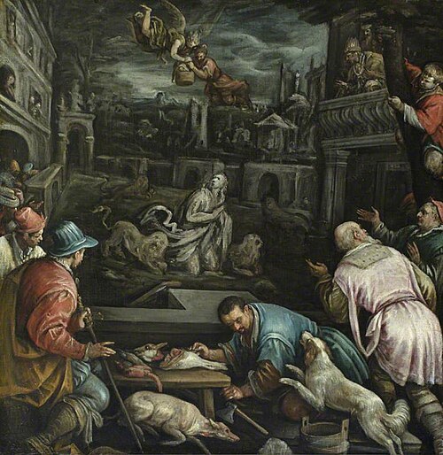 Daniel in the Lions' Den, 1581, Jacopo Bassano