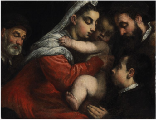 The Holy Family with Donors, , Jacopo Bassano
