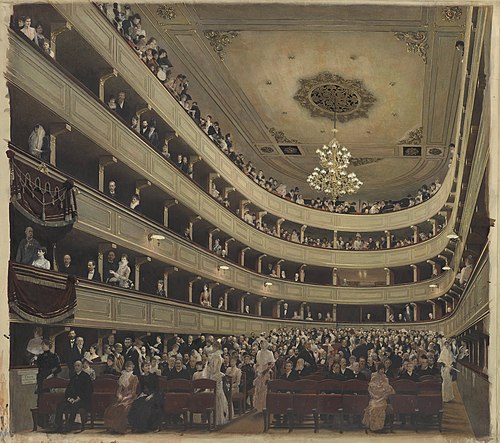 Auditorium of the old Burgtheater, 1888, Gustav Klimt