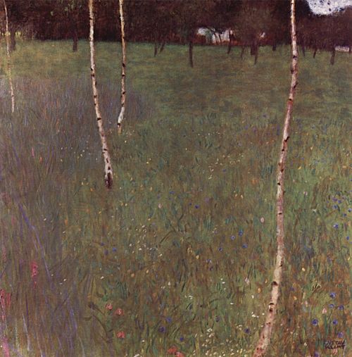 Farmhouse with birch trees, 1900, Gustav Klimt