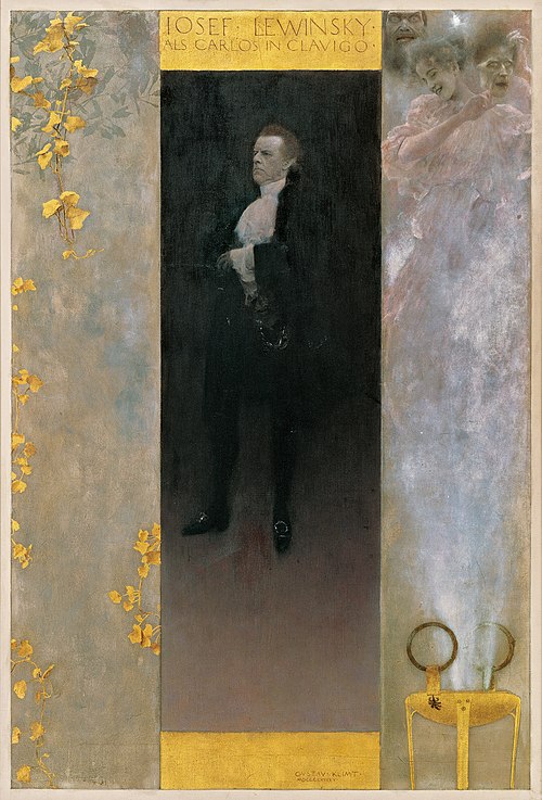 Портрет Йозефа Левинского в роли Карлоса в "Клавиго", 1895, Gustav Klimt