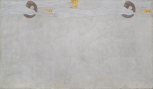 Beethoven Frieze (plate 4, left wall): Yearning for Happiness, 1901, Gustav Klimt