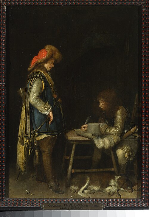 Officer writing a letter, , Gerard ter Borch
