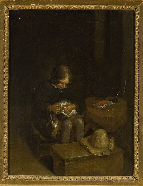 A Boy Lousing a Dog, , Gerard ter Borch