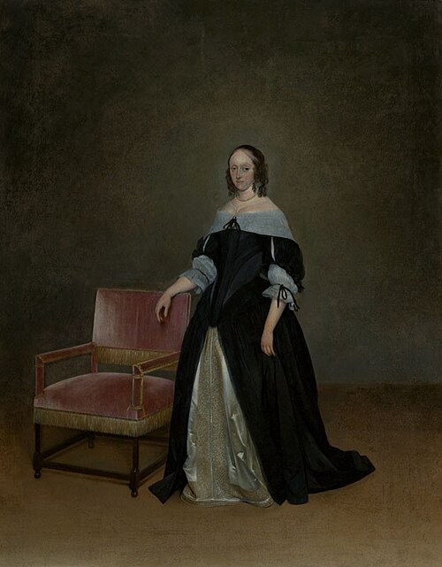 Portrait of Geertruid Marienburg (née Assink, Pendant to inv. no. O 640), 1661, Gerard ter Borch