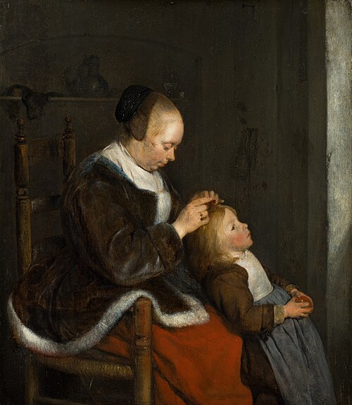Mother Delousing her Child’s Hair, 1652, Gerard ter Borch