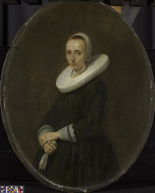 Portrait of Johanna Bardoel (d after 1667), wife of Gerard van der Schalcke, 1644, Gerard ter Borch