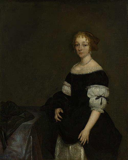 Portrait of Aletta Pancras (1649-1707). Wife of François de Vicq, 1670, Gerard ter Borch