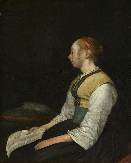 Seated Girl in Peasant Costume, 1650, Gerard ter Borch