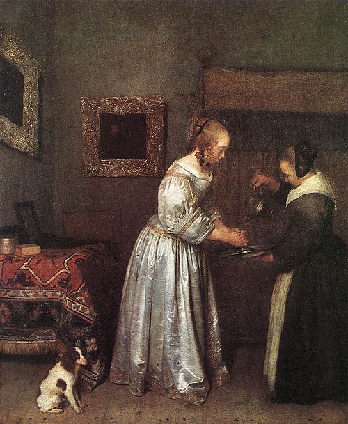 Femme se lavant les mains, 1655, Gerard ter Borch