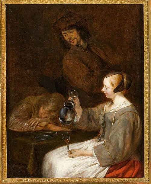 Young Woman Filling her Glass, 1650, Gerard ter Borch