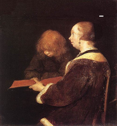 The Reading Lesson, 1652, Gerard ter Borch