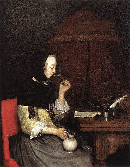 Woman Drinking Wine, 1656, Gerard ter Borch