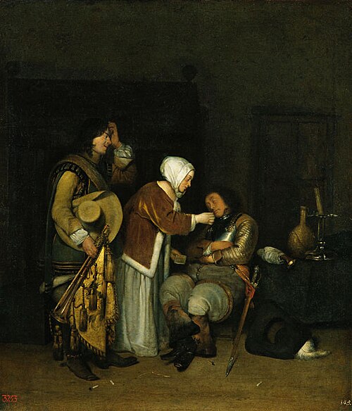 Letter to a Sleeping Soldier, 1658, Gerard ter Borch