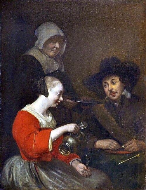 Woman Pouring Wine, 1670, Gerard ter Borch