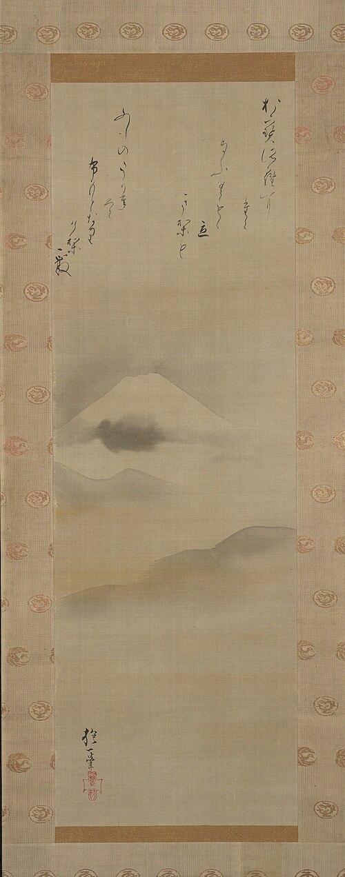 Mount Fuji and Cherry Blossoms, , Sakai Hōitsu