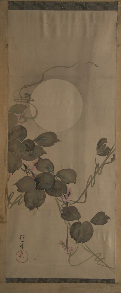 Moon and Flowering Arrowroot, , Sakai Hōitsu