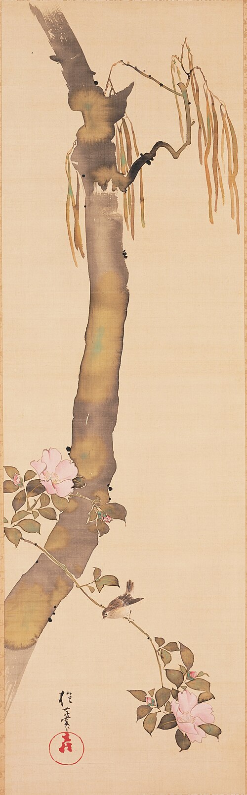 Wren on Camellia Branch, , Sakai Hōitsu
