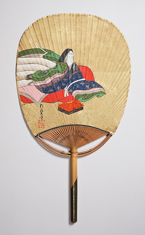 Fan with Akikonomu Chūgū from "The Maiden" Chapter of the Tale of Genji, , Sakai Hōitsu