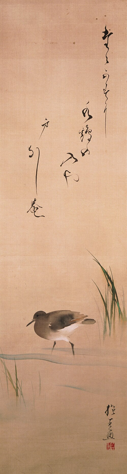 Waterbird and Grass, , Sakai Hōitsu