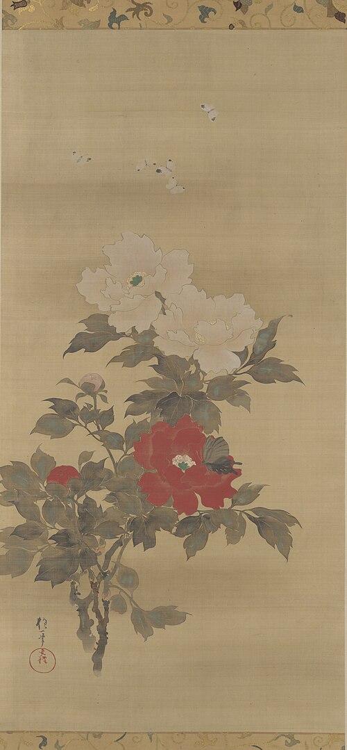 Peonies and Butterflie, , Sakai Hōitsu