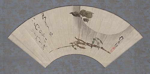 Harvest Moon and Raven Bean with Haiku, , Sakai Hōitsu