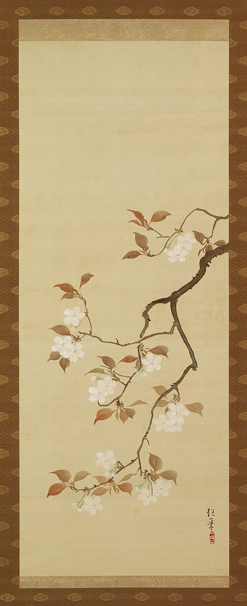 Triptych of the Seasons: Cherry Blossoms, , Sakai Hōitsu