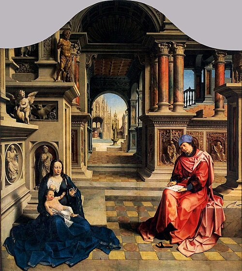 Saint Luke painting the Virgin, 1520, Jan Mabuse