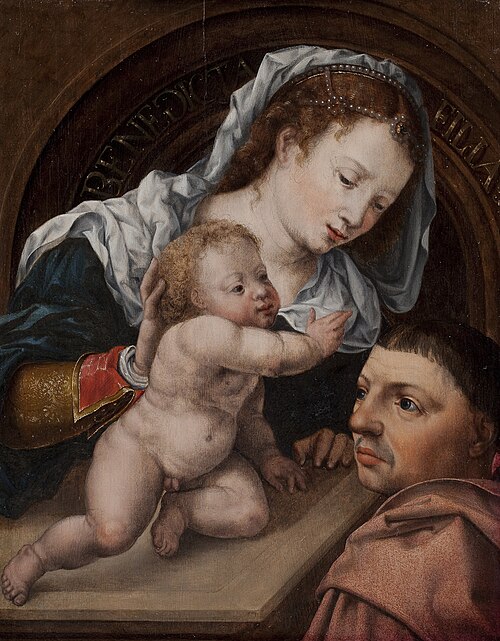 Virgin and Child with a Patron, 1530, Jan Mabuse