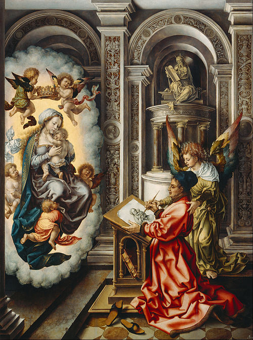 Saint Luke painting the Virgin, 1520, Jan Mabuse
