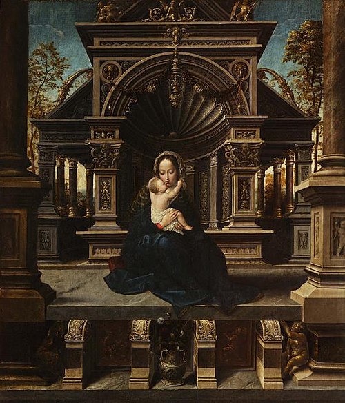 Madonna and Child Enthroned, 1519, Jan Mabuse