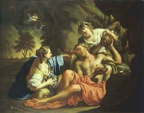 Loth et ses filles., 1710, Samuel Massé