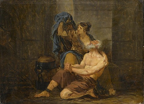 La Charité romaine : Cimone et son père., 1770, Jean-Baptiste Greuze