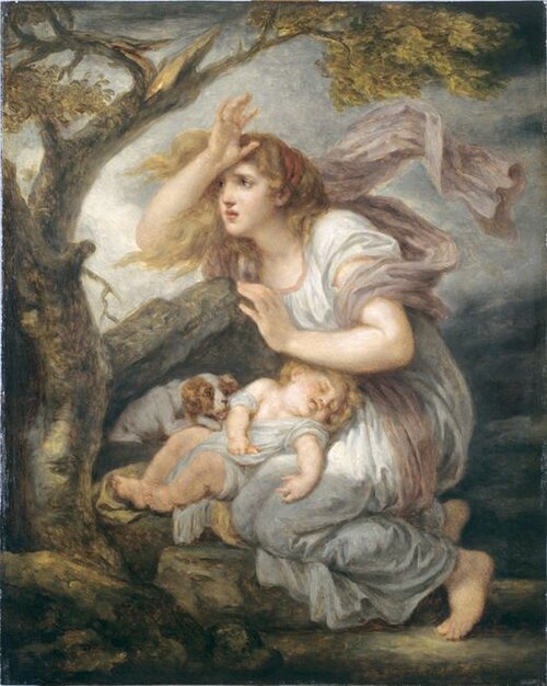 Jeune femme effrayée par l'orage, , Jean-Baptiste Greuze