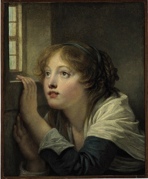 Young Girl at a Window, , Jean-Baptiste Greuze