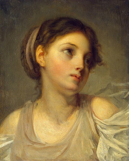 Young Girl in a Lilac Tunic, 1780, Jean-Baptiste Greuze
