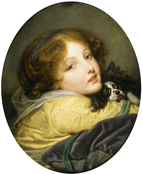 A Girl holding a Spaniel, 1786, Jean-Baptiste Greuze