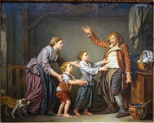 Le retour de l'ivrogne, 1777, Jean-Baptiste Greuze