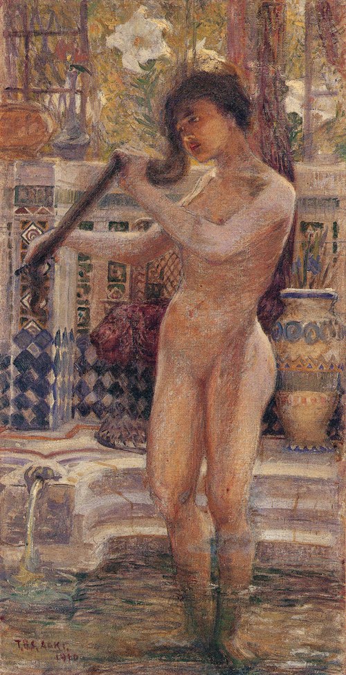 Hot spring, 1910, Shigeru Aoki