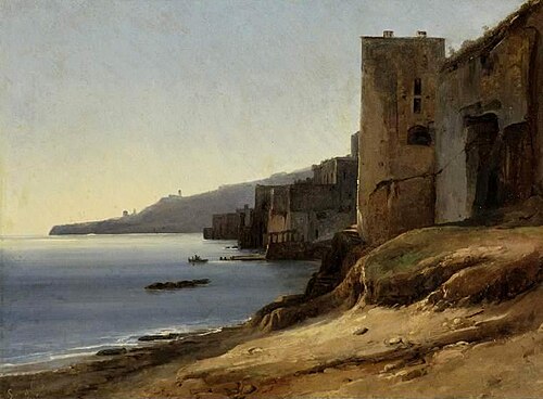 The coast of the Bay of Naples near Posilippo, 1826, Jules Coignet