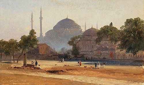 Constantinople with Hagia Sophia, 1844, Jules Coignet